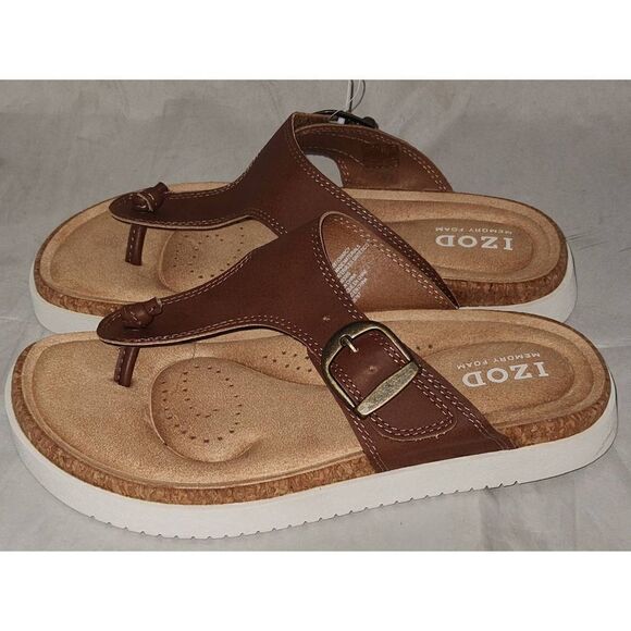 Izod Ladies' Charcy Strap Sandal Brown Size 6 M - Picture 4 of 6